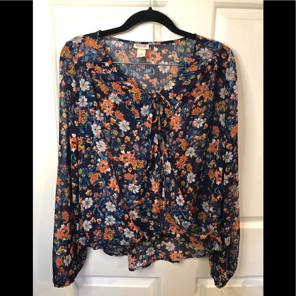 Mossimo Supply Co. Floral wrap blouse